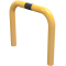 Anti-nudge hoop | steel tube  76 mm | yellow / black | total width: 750 mm | height above ground: 250 mm | for casting in concrete